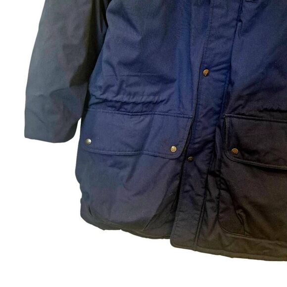 Field & Stream Men's Navy Cotton/Poly Insulated Coat w Detachable Hood - Picture 10 of 11